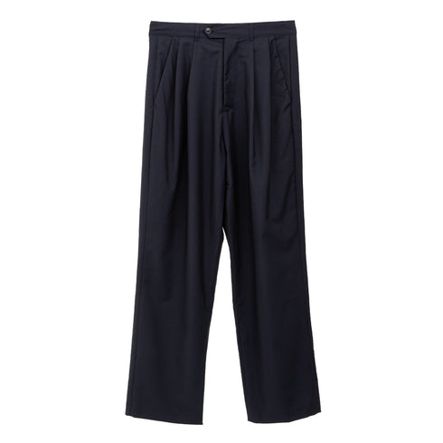 Lownn Double Pleat Pants Navy Plain Wool SS25-2PLEAT-834.601 05582169 Front Degli Uberti